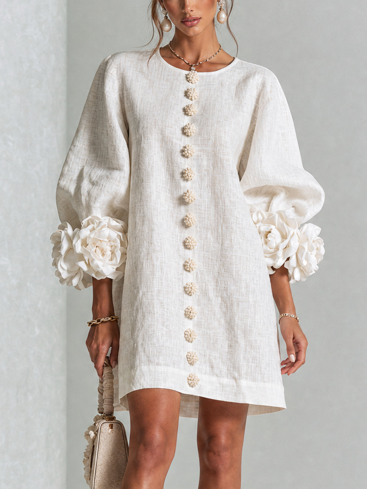Florence Floral Button-Down Mini Dress – Effortless Chic for Any Occasion
