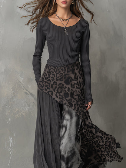 Martina | Boho-Chic Long Leopard-Print Dress • S1