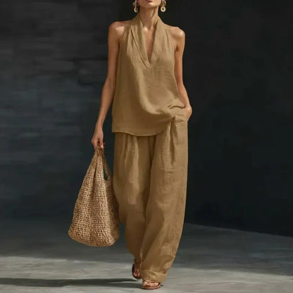 Ainhoa | Linen-Textured Two-Piece Set for Effortless Style