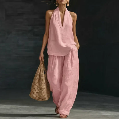 Ainhoa | Linen-Textured Two-Piece Set for Effortless Style