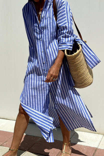 Sophia | Timeless Striped Shirt Dress with Effortless Elegance and Comfort