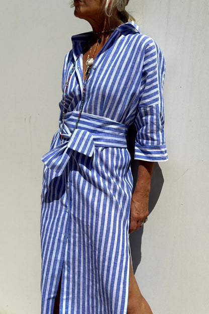 Sophia | Timeless Striped Shirt Dress with Effortless Elegance and Comfort