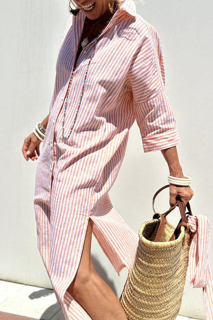 Sophia | Timeless Striped Shirt Dress with Effortless Elegance and Comfort