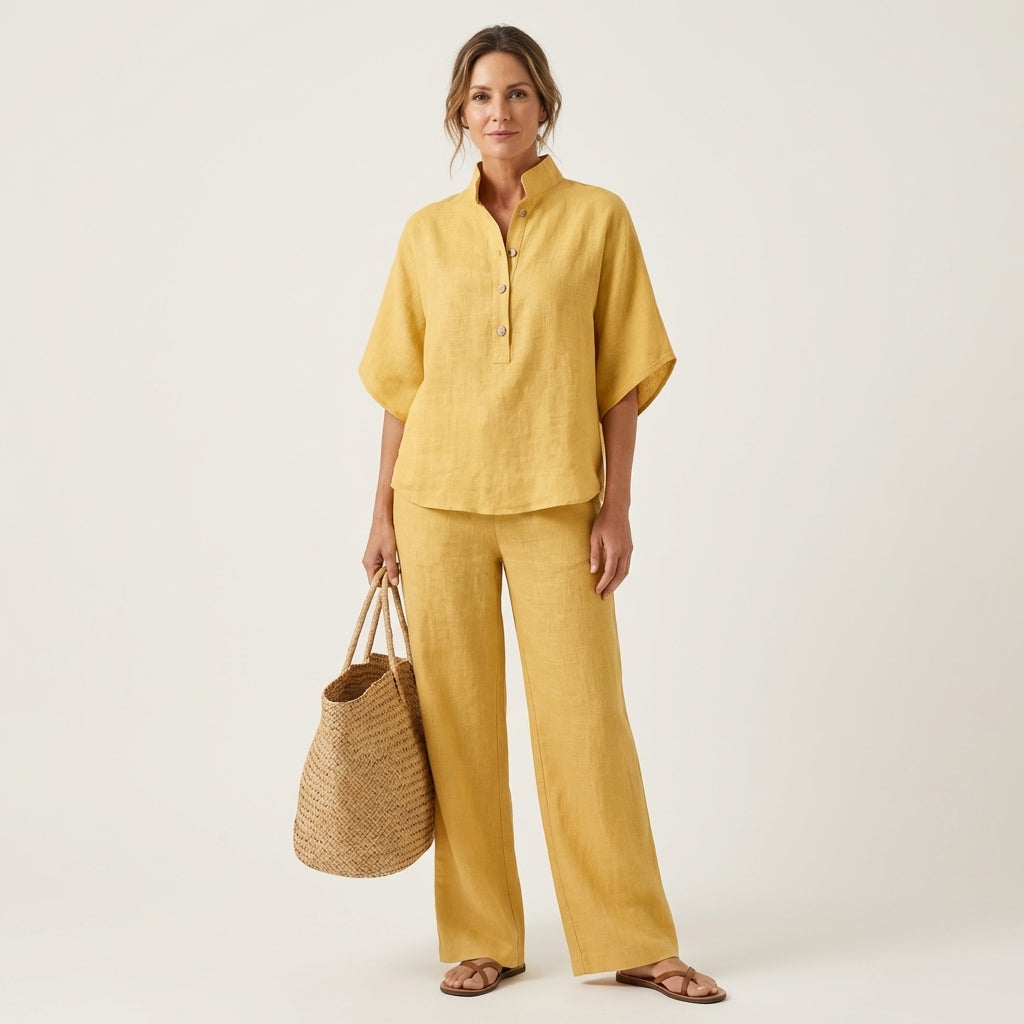 Zerah Linen Two-Piece Set – Effortless Style and Breathable Comfort