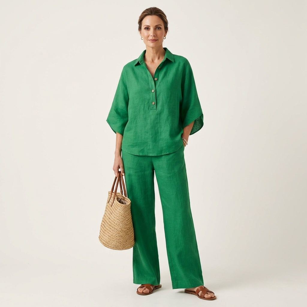 Zerah Linen Two-Piece Set – Effortless Style and Breathable Comfort