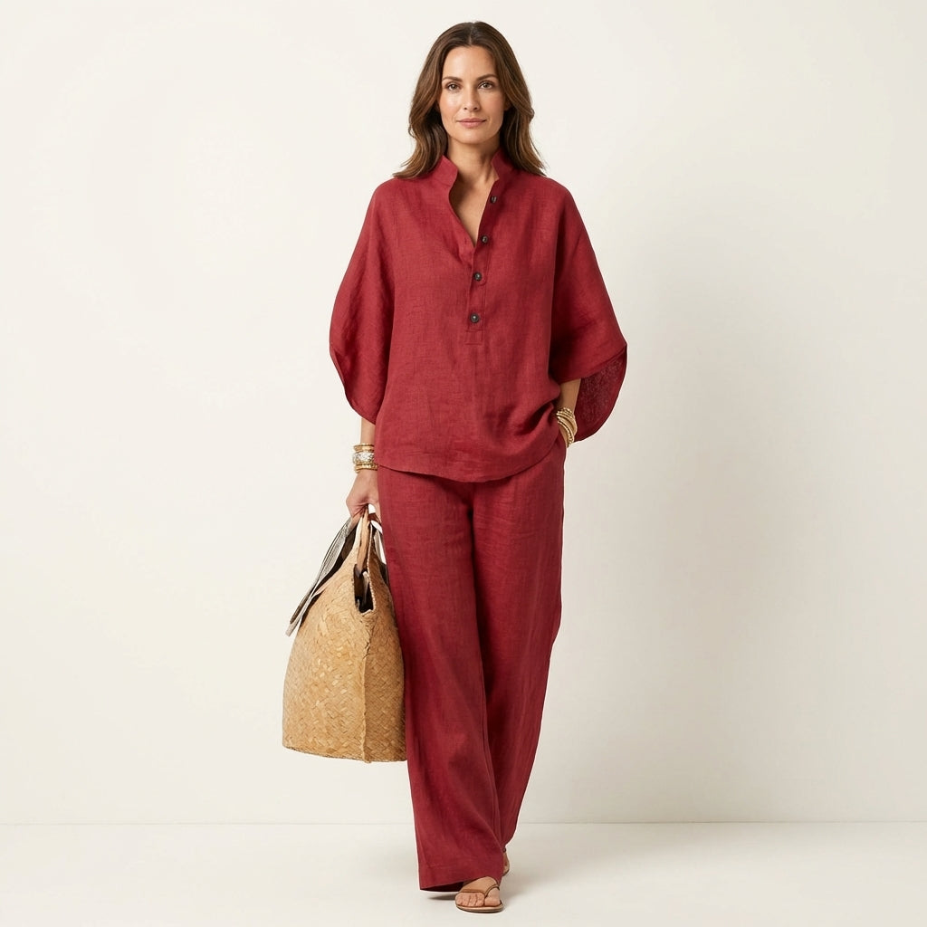Zerah Linen Two-Piece Set – Effortless Style and Breathable Comfort