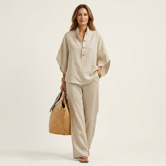 Zerah Linen Two-Piece Set – Effortless Style and Breathable Comfort