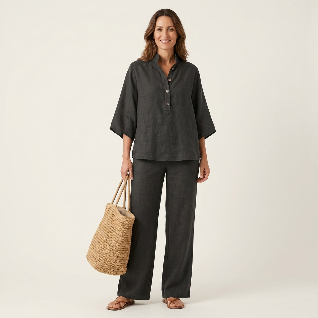 Zerah Linen Two-Piece Set – Effortless Style and Breathable Comfort