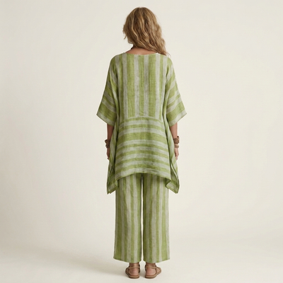 Kiara | Chic Two-Piece Striped Cotton-Linen Set – Lightweight, Breathable & Effortless Style