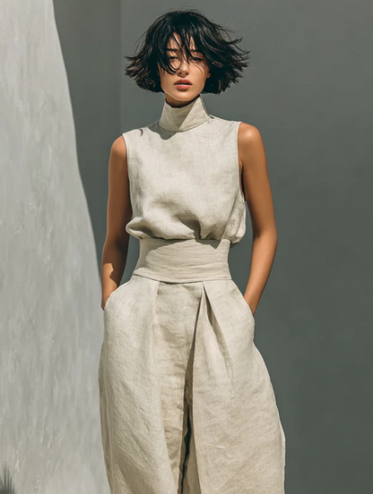 Nuria | Sleek Minimalist Sleeveless Top Set – Size S1