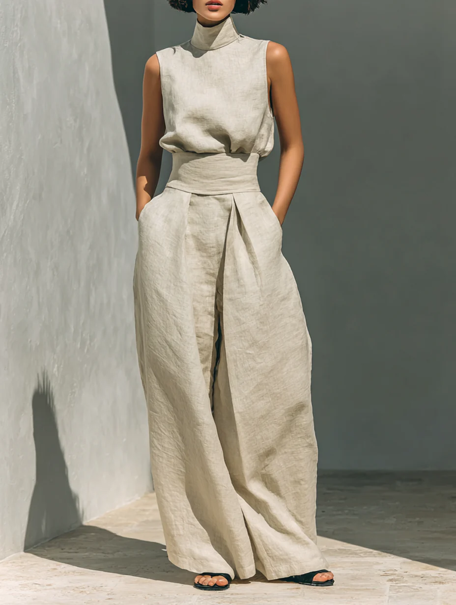 Nuria | Sleek Minimalist Sleeveless Top Set – Size S1