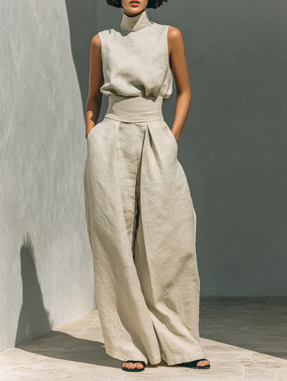 Nuria | Sleek Minimalist Sleeveless Top Set – Size S1